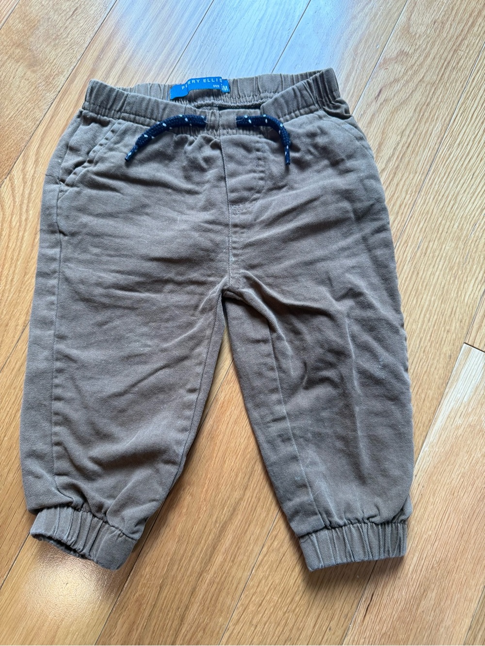 Perry Ellis Kids Brown Joggers with Navy Drawstring